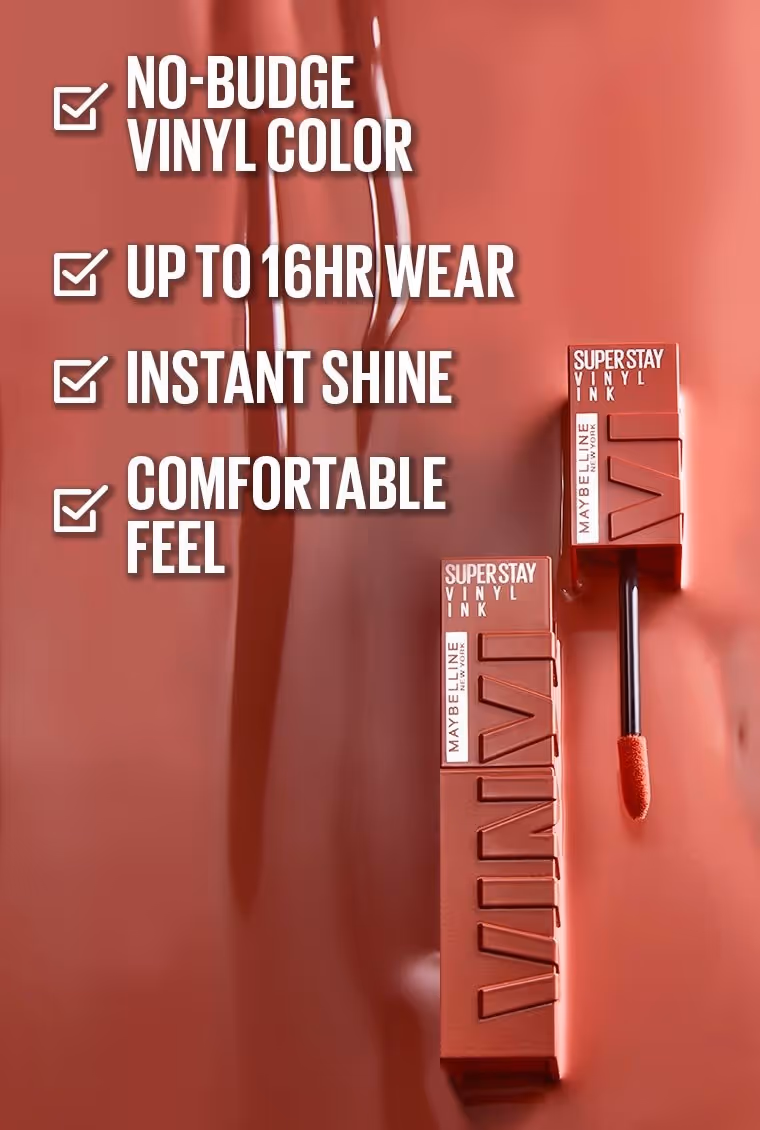 رژ لب مایع براق میبلین وینیل maybelline super