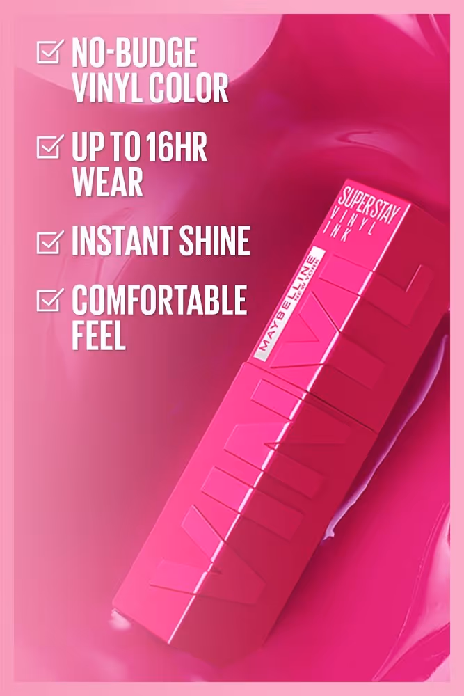 رژ لب مایع براق میبلین وینیل maybelline super