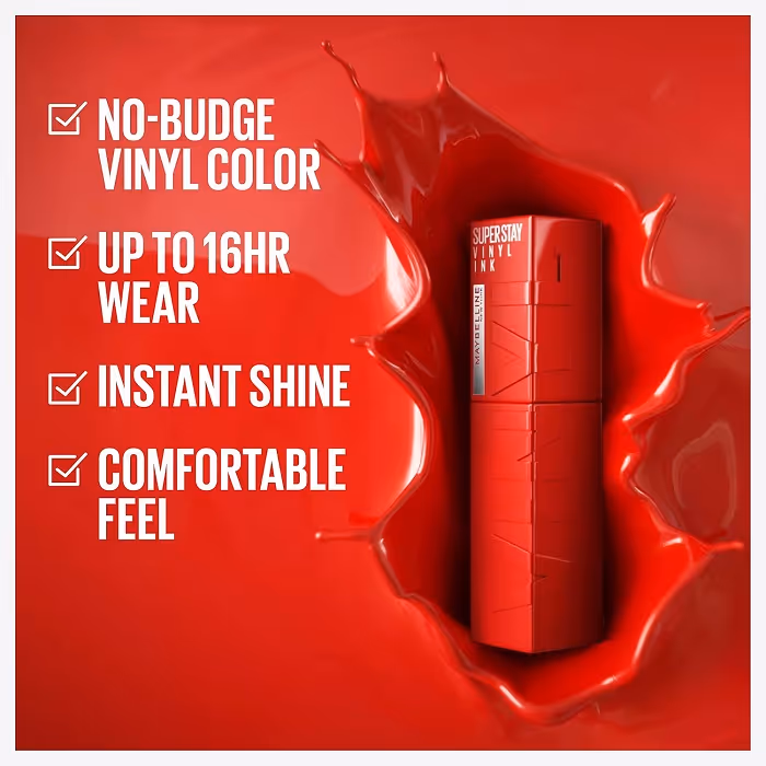 رژ لب مایع براق میبلین وینیل maybelline super