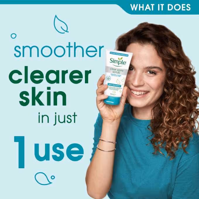 اسکراب صورت سم زدای سیمپل simple clear pore