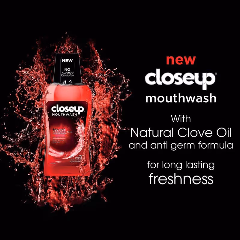دهانشویه کلوزآپ closeup red hot