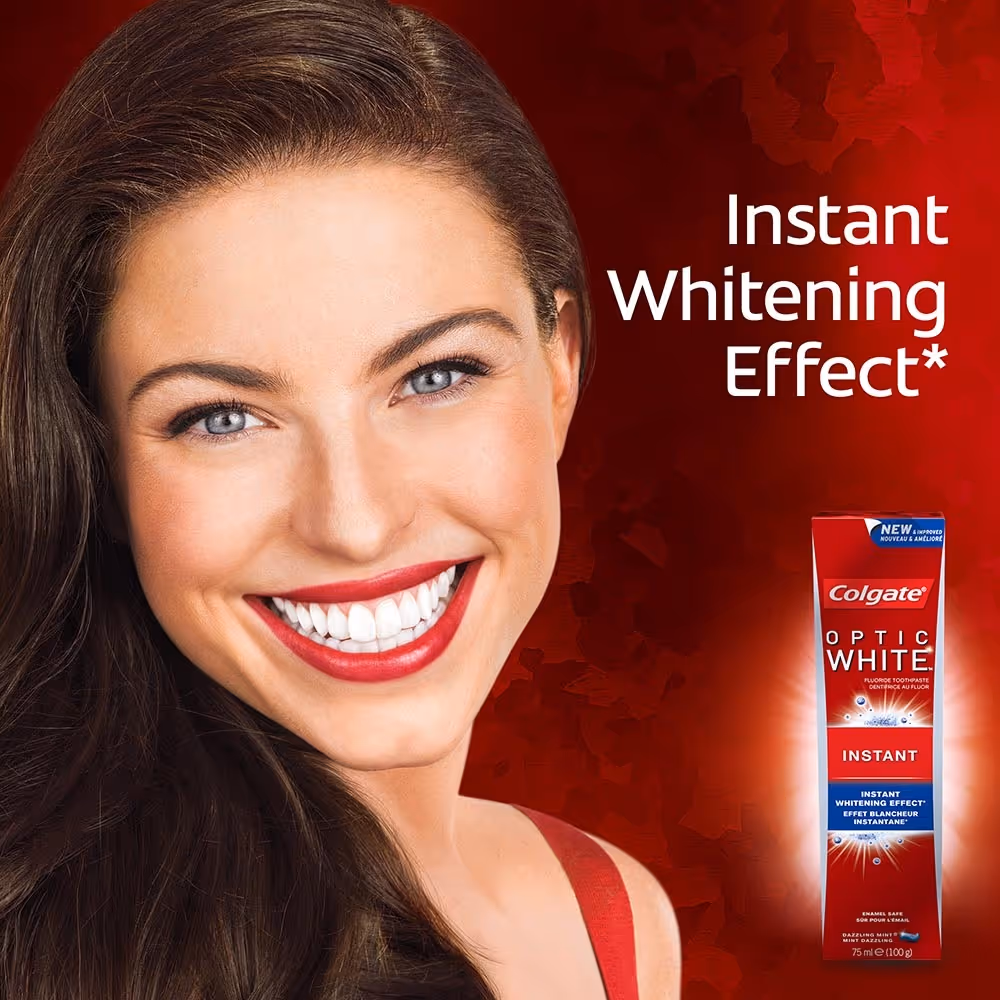 خمیردندان سفیدکننده کلگیت اپتیک وایت colgate