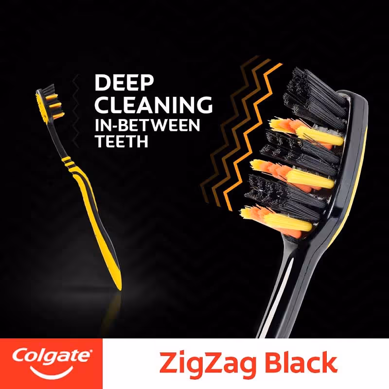 مسواک مدیوم ذغالی کلگیت زیگزاگ colgate zig