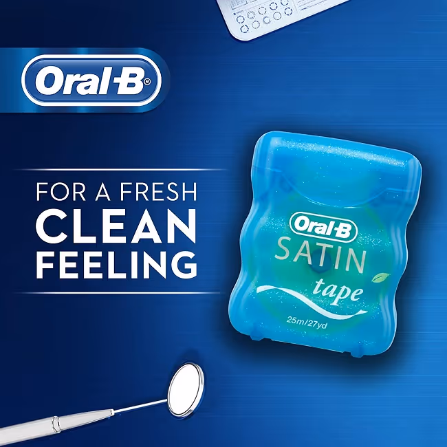 نخ دندان اورال بی ساتین oral b satin tape 25