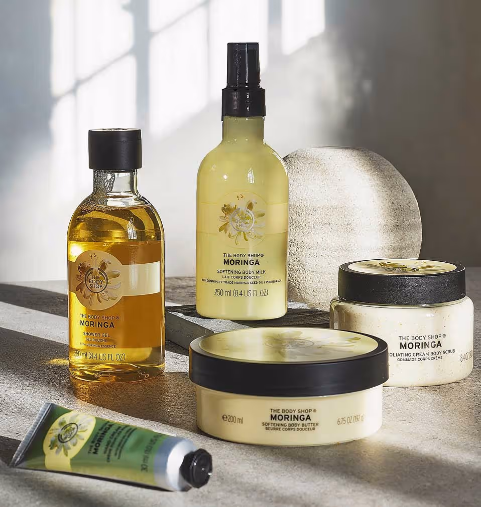 ژل دوش مورینگا بادی شاپ body shop moringa