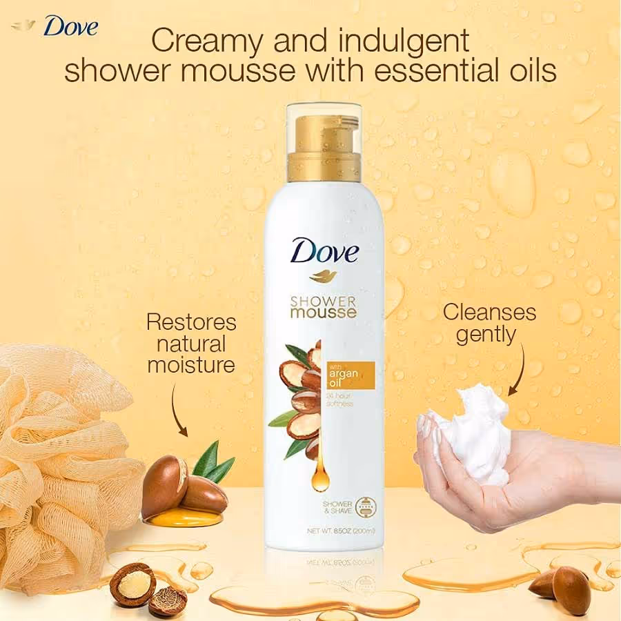 موس حمام شیو روغن آرگان داو dove shower