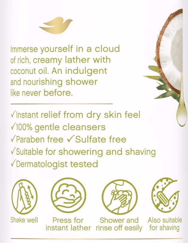 موس حمام و شیو نارگیل داو dove shower mousse
