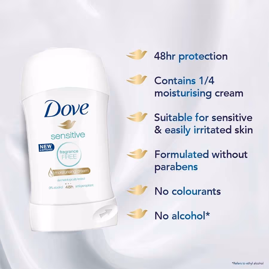 استیک ضدتعریق بدون رایحه داو سنسیتیو dove