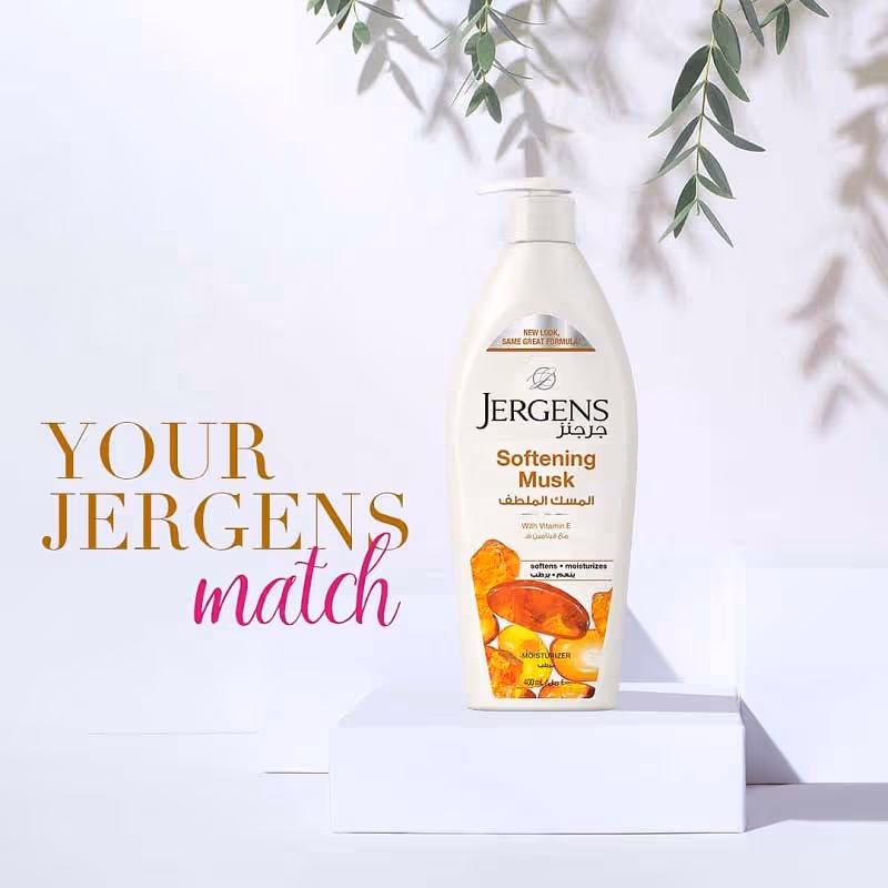لوسیون بدن لطافت بخش جرجنس رایحه مشک jergens