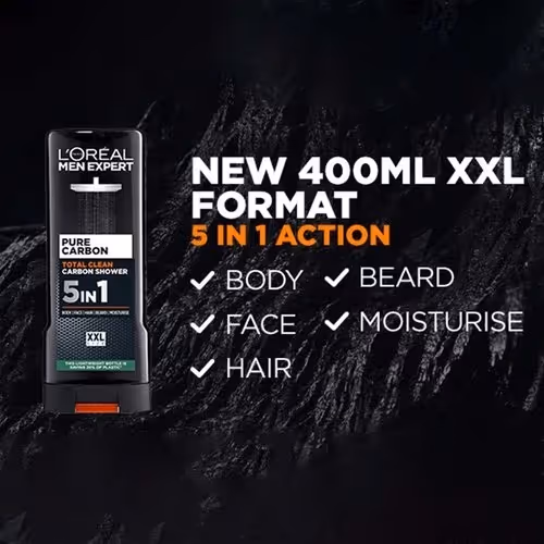 ژل دوش آقایان لورال کربن loreal total clean