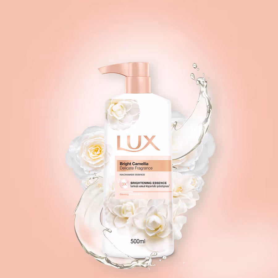 شامپو بدن روشن کننده لوکس رایحه گل کاملیا lux