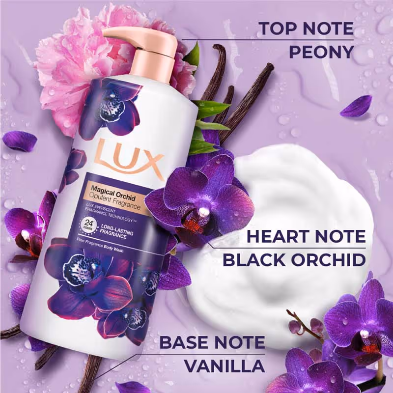 شامپو بدن لوکس رایحه گل ارکیده lux magical