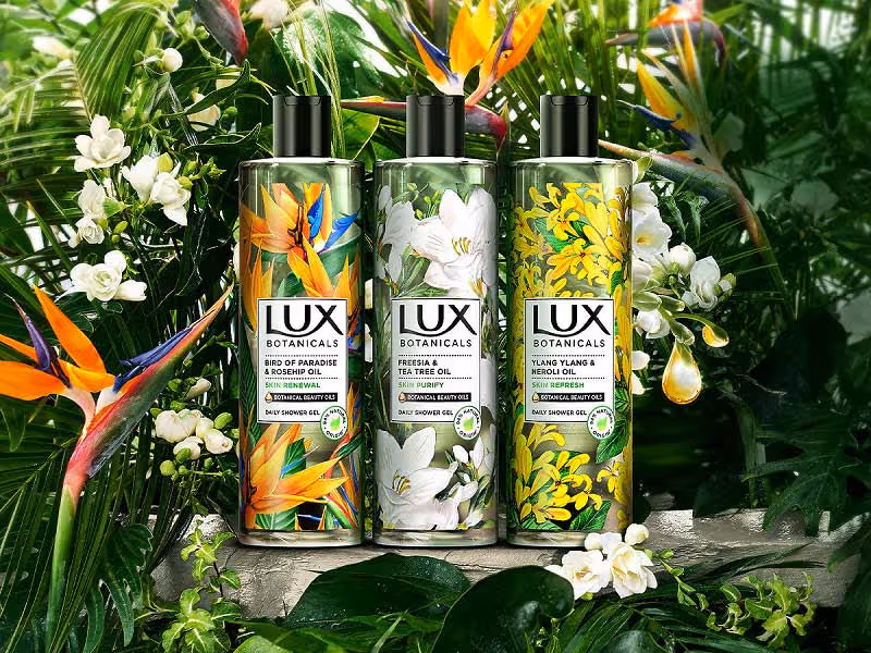 ژل دوش گل پرنده بهشتی رز هیپ لوکس lux skin