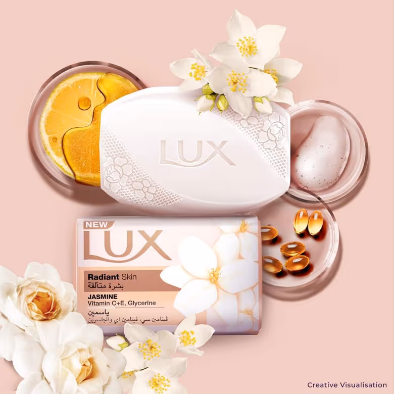 صابون لوکس رایحه گل یاس lux radiant skin