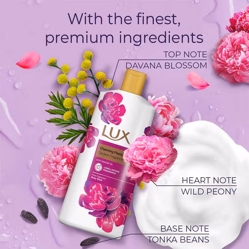 شامپو بدن گل رز پئونی لوکس lux peonia