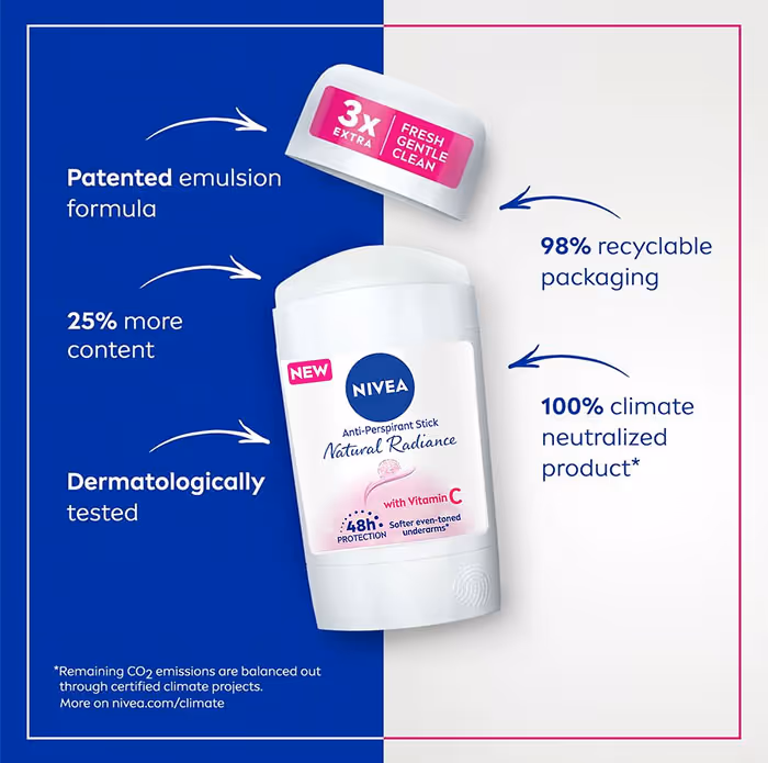 استیک ضدتعریق روشن کننده نیوا nivea natural