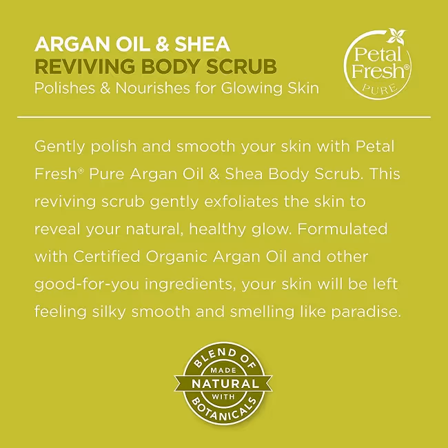 اسکراب بدن روغن آرگان شی باتر پتال فرش petal