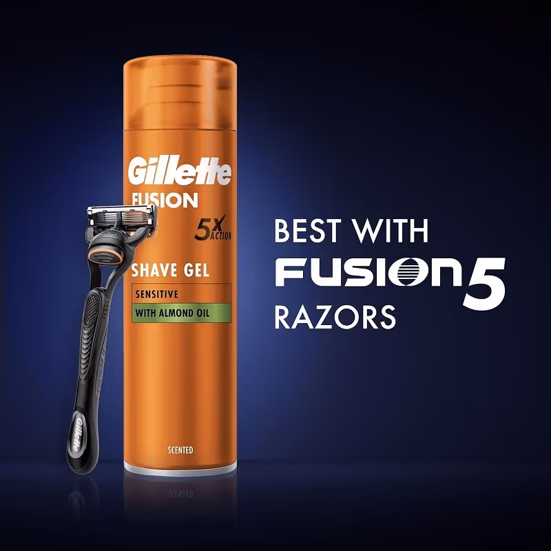 ژل اصلاح پوست حساس ژیلت فیوژن gillette fusion