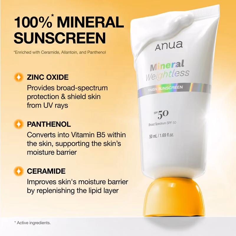 ضدآفتاب مینرال بی رنگ آنوا anua mineral