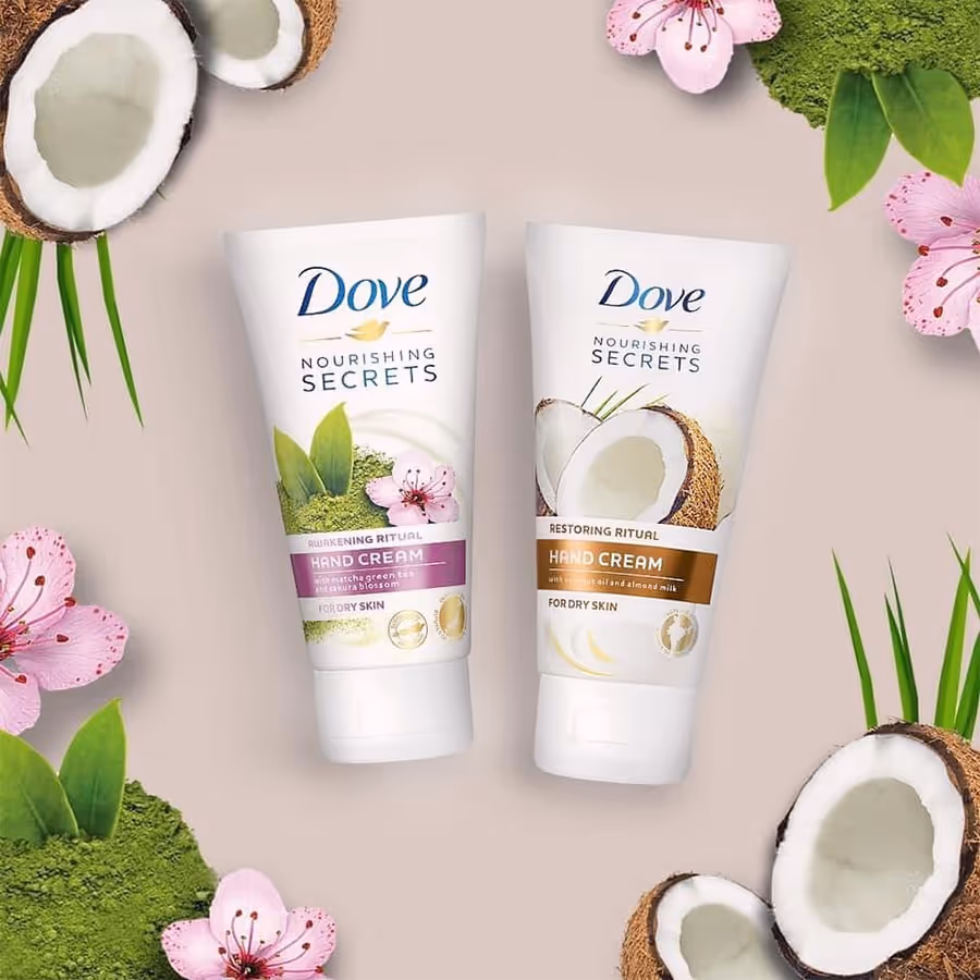 کرم دست چای سبز ماچا و شکوفه گیلاس داو dove