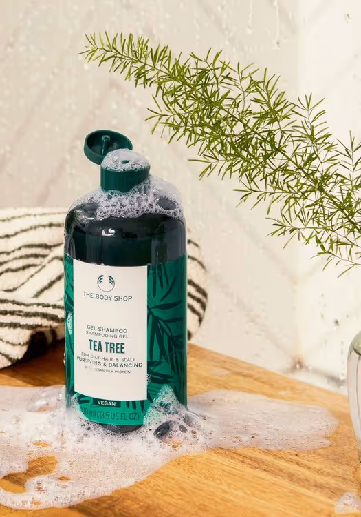 شامپو موهای چرب درخت چای بادی شاپ body shop