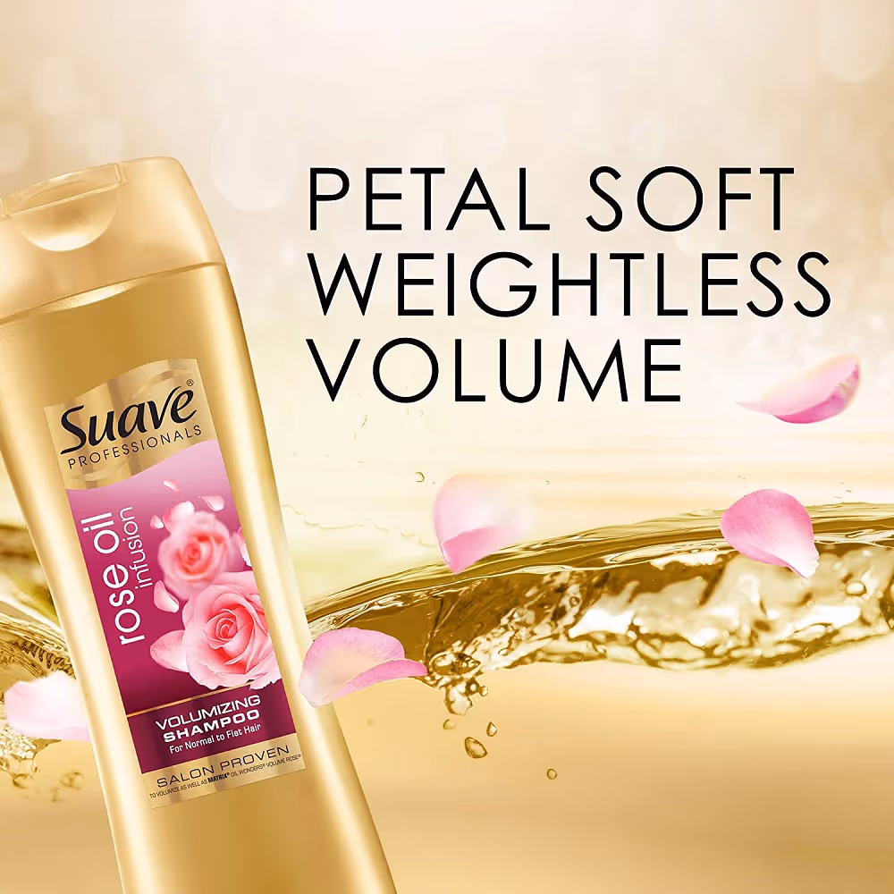 شامپو حجم دهنده روغن گل رز سواو suave rose