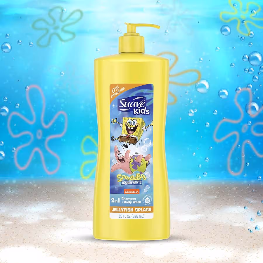 شامپو سر بدن کودک سواو طرح باب اسفنجی suave