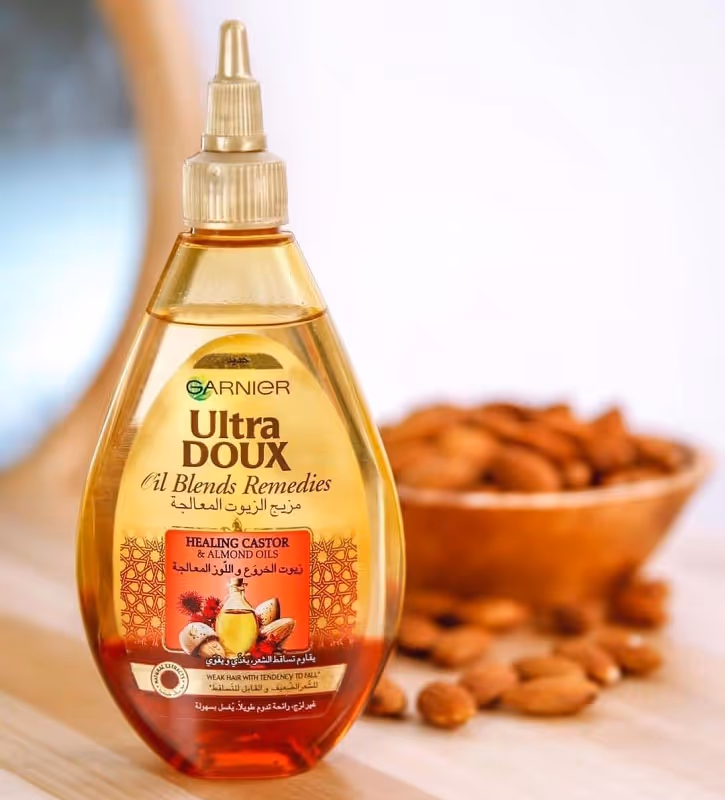 روغن موی دوفاز کرچک و بادام گارنیه garnier