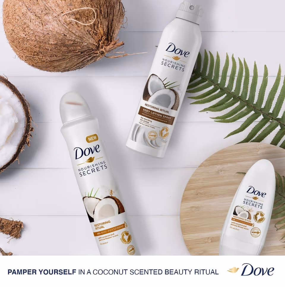 اسپری ضدتعریق نارگیل و گل یاس داو dove