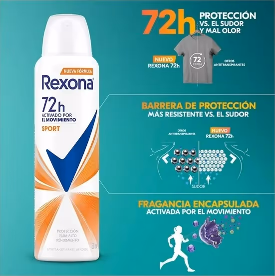 اسپری ضدتعریق رکسونا اسپرت rexona sport 72h