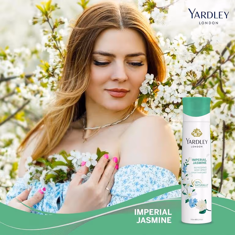 اسپری خوشبوکننده بدن گل یاس یاردلی yardley