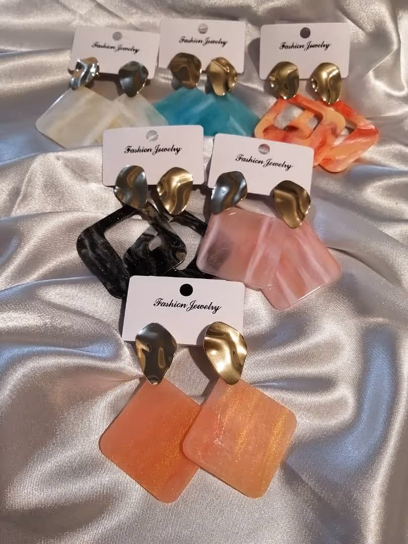 گوشواره سری فشن طرح سنگ مرمر کد 111
