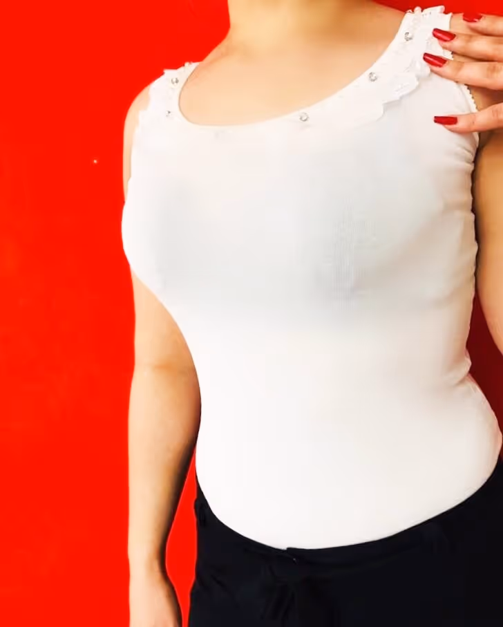 تاپ زنانه کشی طرح تور و مروارید
