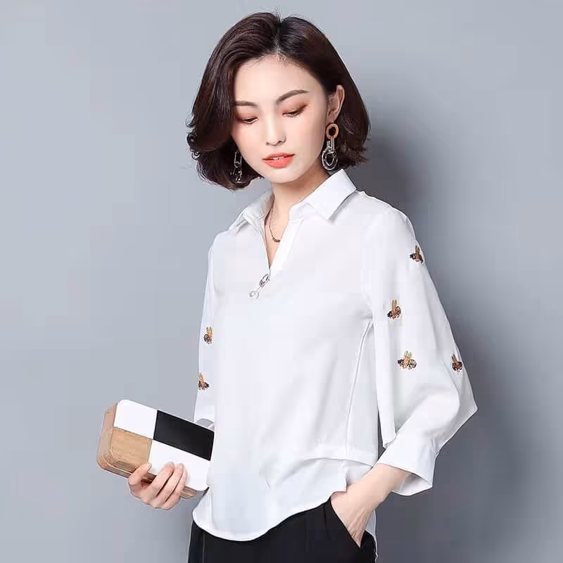 شومیز زنانه حریر کد 1646