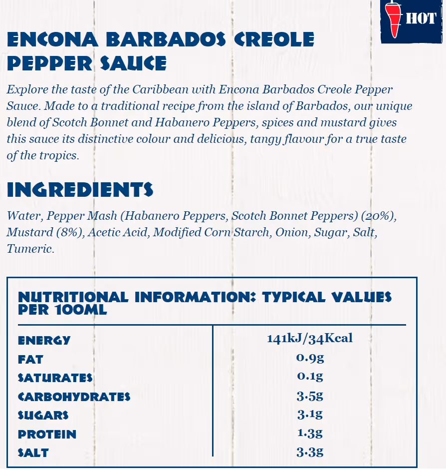 سس فلفل انکونا استایل باربادوس encona