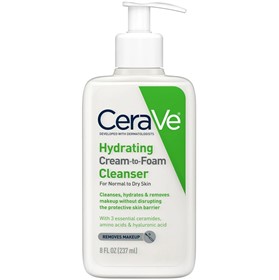 کرم شوینده پوست نرمال و خشک سراوی CeraVe Hydrating Cream to Foam حجم 237 میلی لیتر