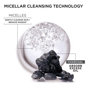 ژل میسلار واتر پاک کننده صورت و آرایش زغالی گارنیه Garnier Purifying Charcoal حجم 400 میلی لیتر
