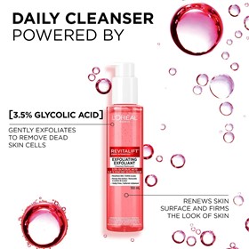 ژل شوینده صورت گلیکولیک اسید لورال رویتالیفت LOreal Revitalift Glycolic حجم 150 میلی لیتر