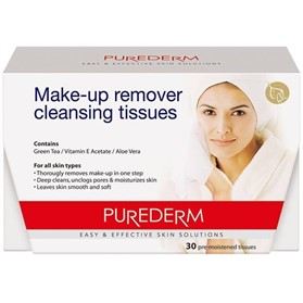 دستمال مرطوب پاک کننده آرایش پیوردرم Purederm Makeup Remover تعداد 30 عدد