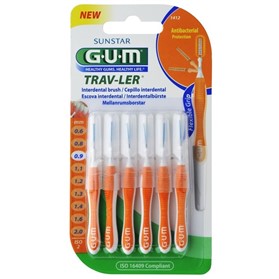 مسواک بین دندانی جی یو ام Gum Travler 0.9mm بسته 6 عددی