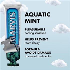 خمیردندان دریایی و نعناع مارویس Marvis Aquatic Mint حجم 85 میلی لیتر