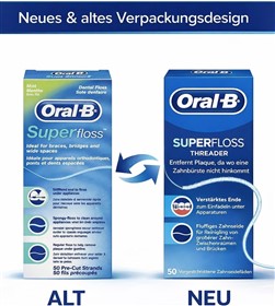 نخ دندان ارتودنسی اورال بی سوپر فلاس Oral B Super Floss بسته 50 عددی