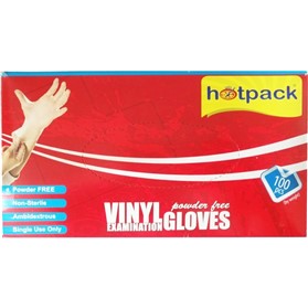 دستکش وینیل هات پک سایز متوسط Hotpack Vinyl Gloves تعداد 100 عدد