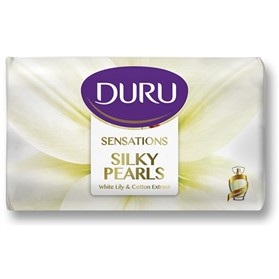 صابون دورو سری سنسیشن حاوی گل سوسن و کتان Duru Sensations Silky Pearls وزن 90 گرم