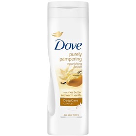 لوسیون بدن داو حاوی شی باتر و وانیل Dove Purely Pampering حجم 400 میلی لیتر