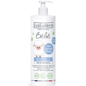 شوینده مو و بدن نوزاد اولودرم Evoluderm Bebe Gel Lavant حجم 500 میلی لیتر