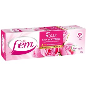 کرم موبر بدن پوست حساس فم Fem Rose Softening وزن 120 گرم