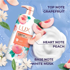 شامپو بدن لوکس رایحه هلو Lux Peachy Glow حجم 450 میلی لیتر