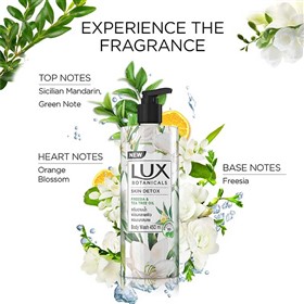 شامپو بدن گل فریزیا و درخت چای لوکس Lux Skin Detox حجم 450 میلی لیتر