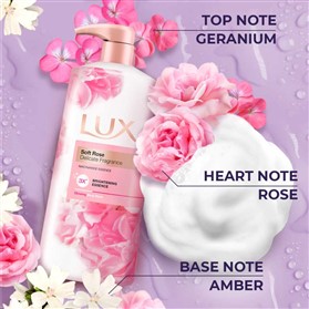 شامپو بدن کرمی لوکس رایحه گل رز Lux Soft Rose حجم 500 میلی لیتر